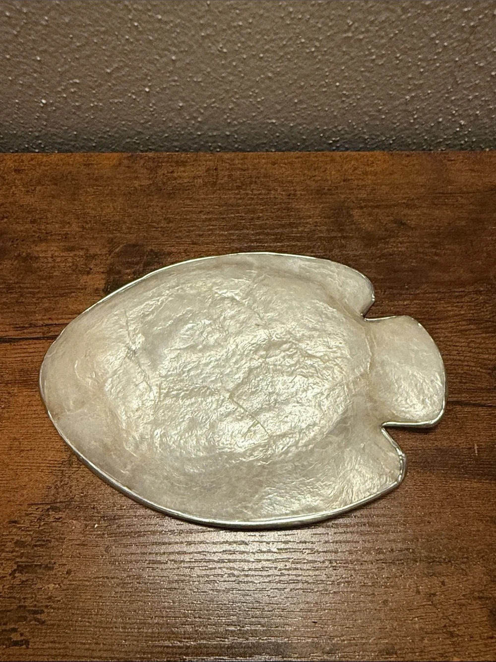 Vintage mother-of-pearl Fish-Shaped Dishes Set of 3 in Silver-White Finish